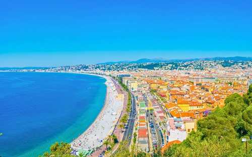 Tour in autobus turistico di Nizza Autobus panoramico sulla Promenade des Anglais a Nizza